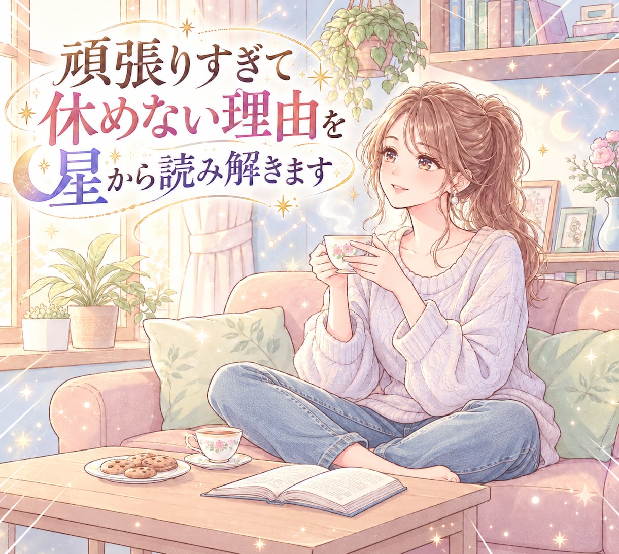頑張りすぎて休めない理由を星から読み解きます 自分に厳しく、休むことに罪悪感がある女性へ。 イメージ1