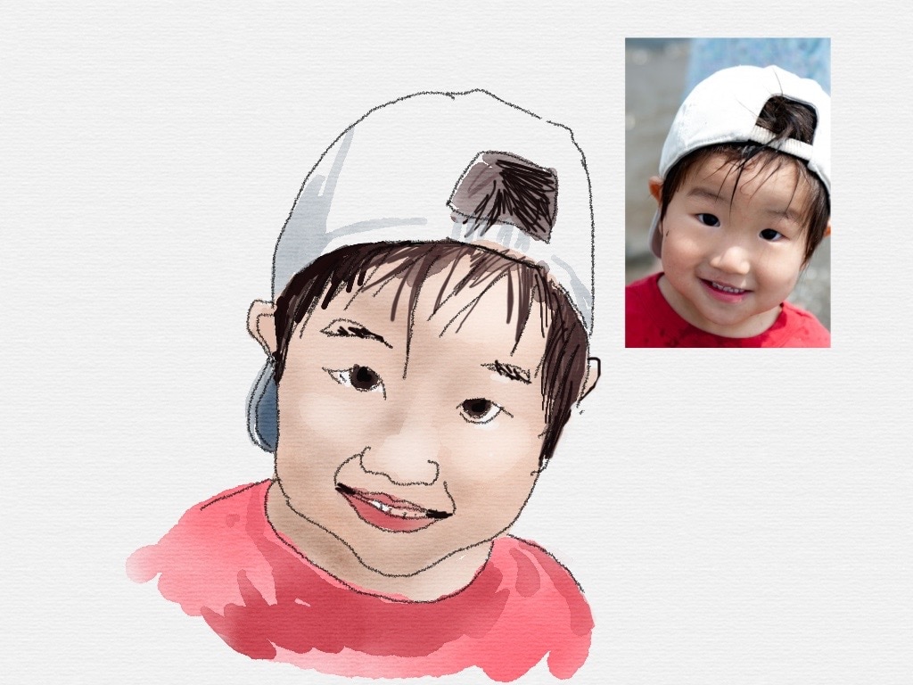 ふんわりした、包み込む笑顔を水彩タッチで描きます 大切な方へのプレゼントやご自身の記念に、またアイコンに、 イメージ3