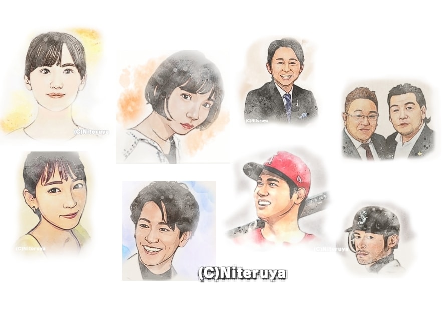 水彩画風の似顔絵イラストを短納期で作成します 記念日の贈り物等にも最適。喜ばれる水彩画風似顔絵★ イメージ2
