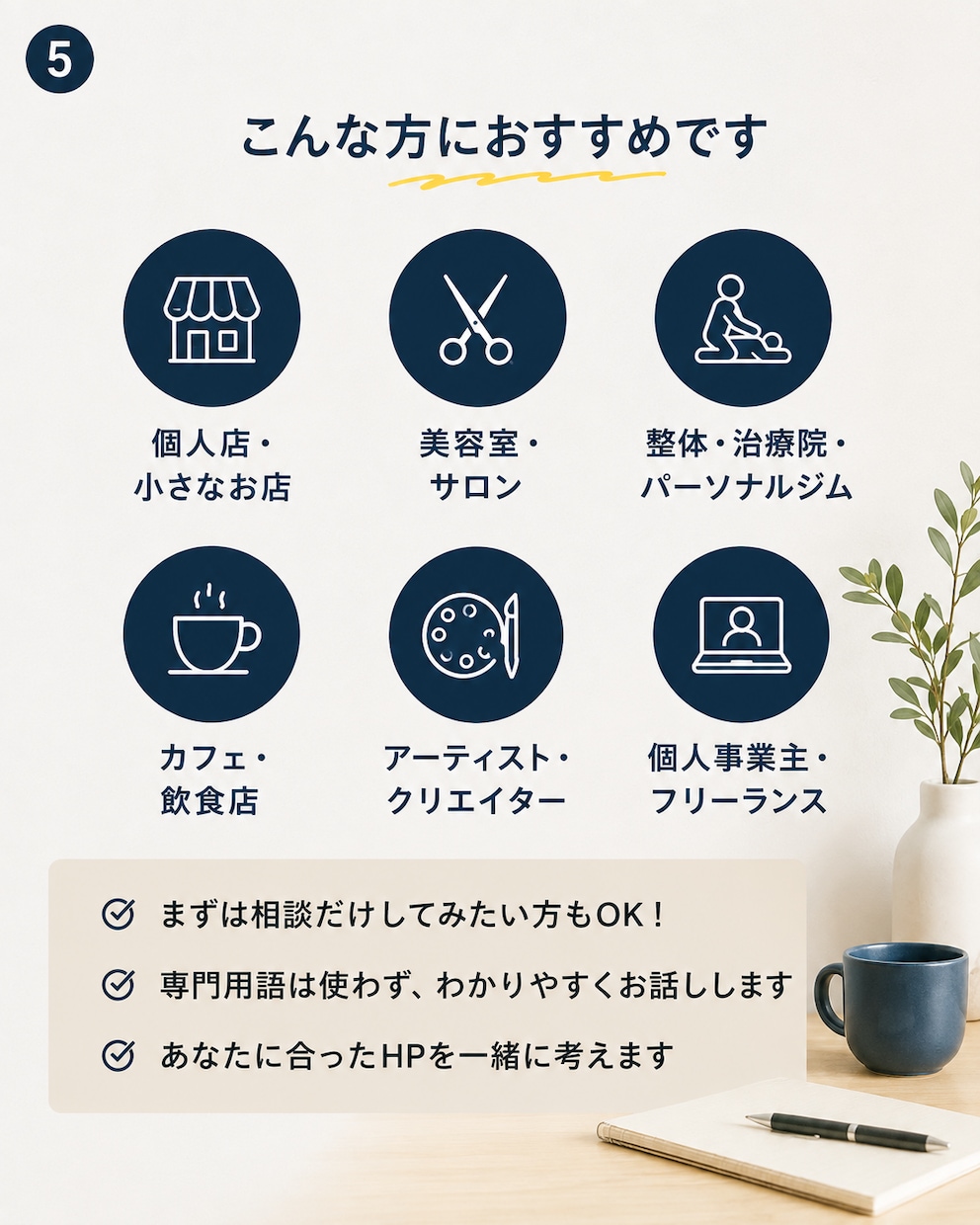 HP制作のご相談にのります あなたのお店に合うHP制作をご提案します！ イメージ5