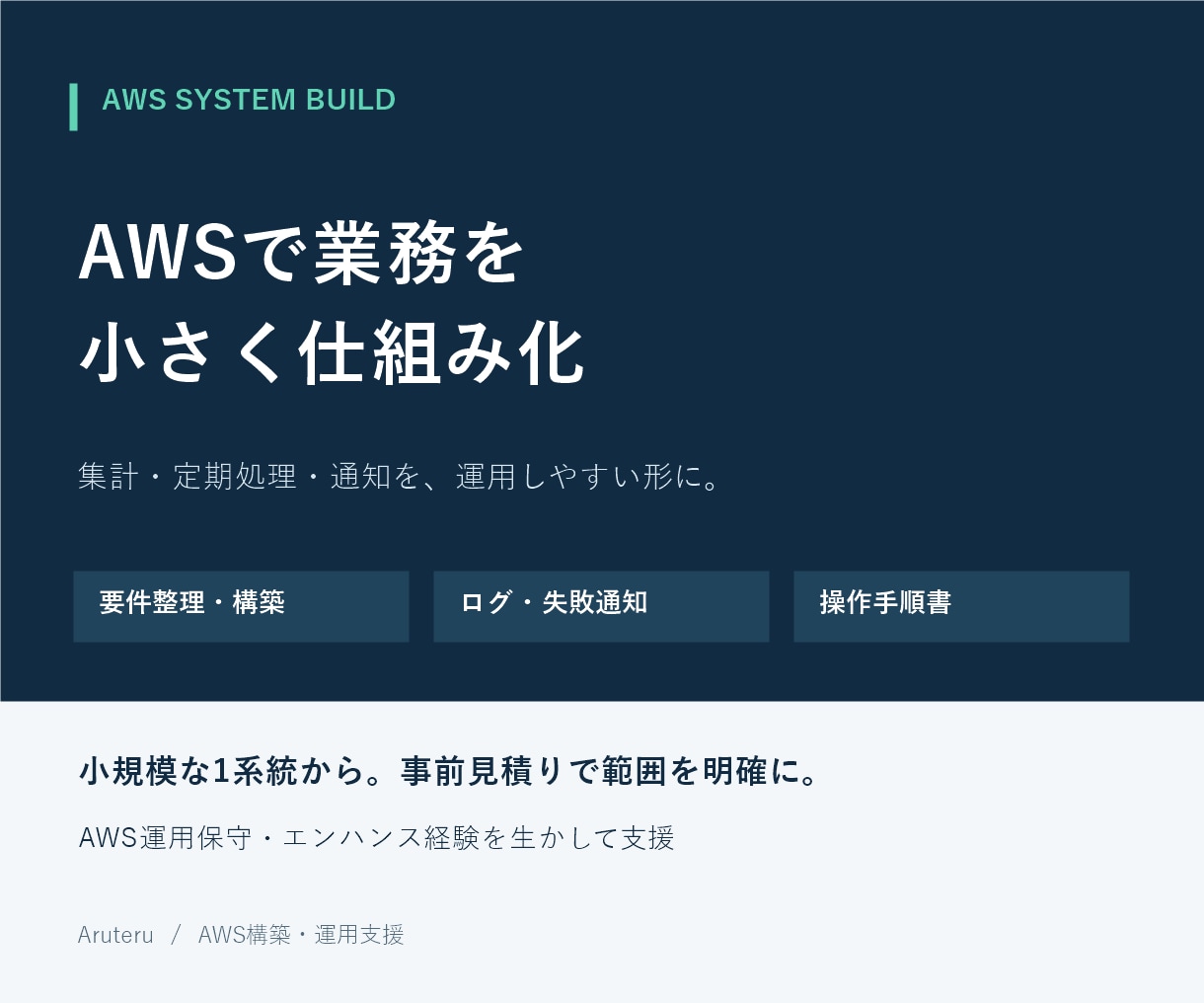 AWSで業務を仕組み化し運用まで支援します 定期処理・集計・通知をログと手順書付きで導入 イメージ1