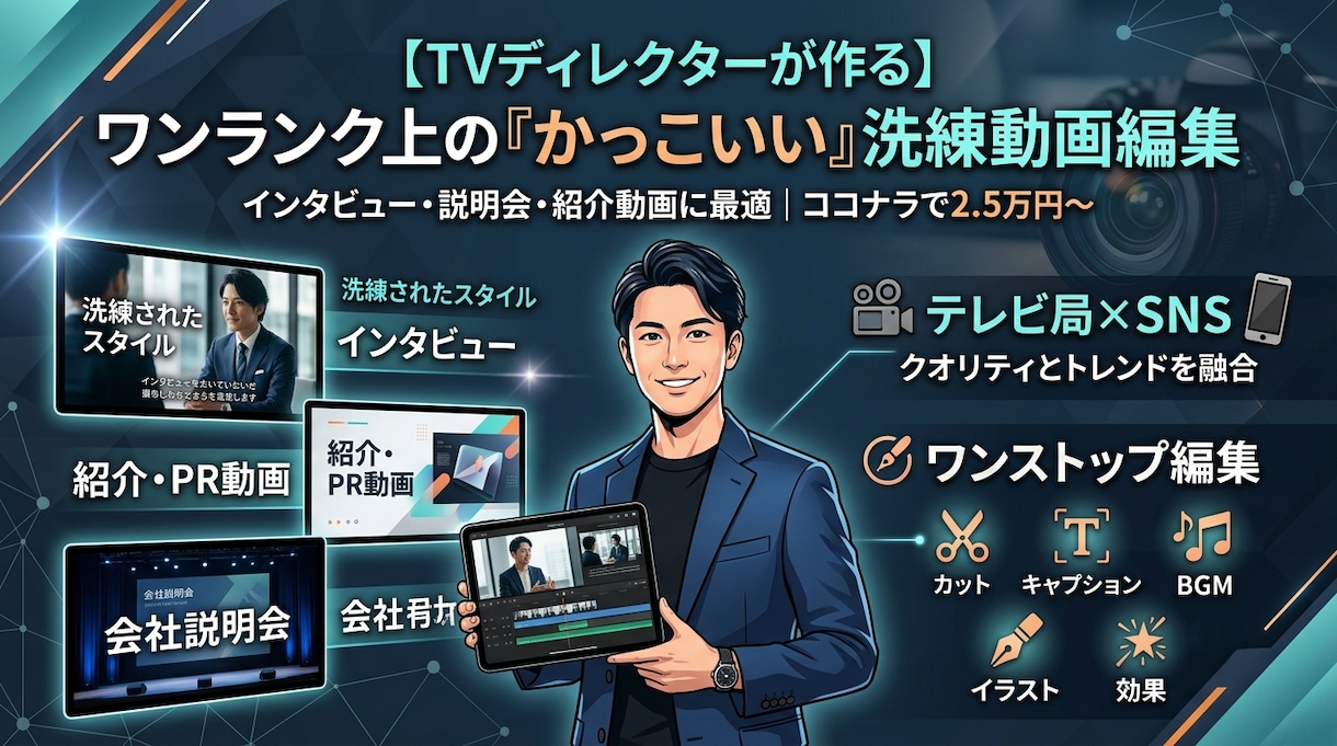 TVディレクターが創る！洗練された動画編集します 「テレビの演出技術」と「SNSのトレンド」の融合 イメージ1