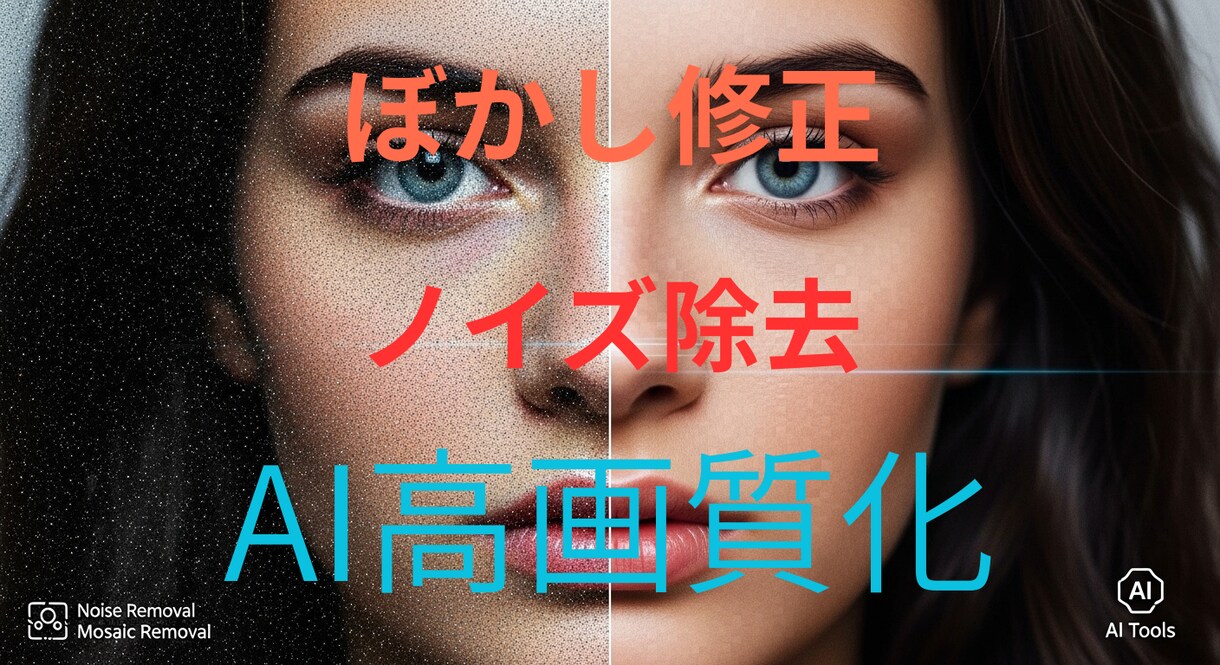ノイズ除去ぼかし修正のAI高画質化ツール売ります 写真やイラストを美しく復元できるAI解析高画質化ツール イメージ1