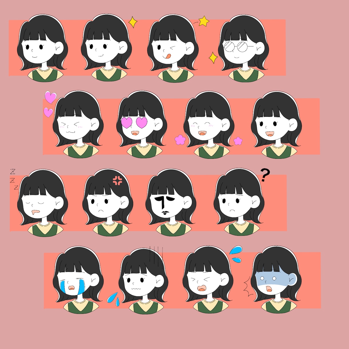 4表情！ゆるかわいいイラスト描きます インスタ、Twitter等のSNSアイコン、ヘッダーにも◎ イメージ4