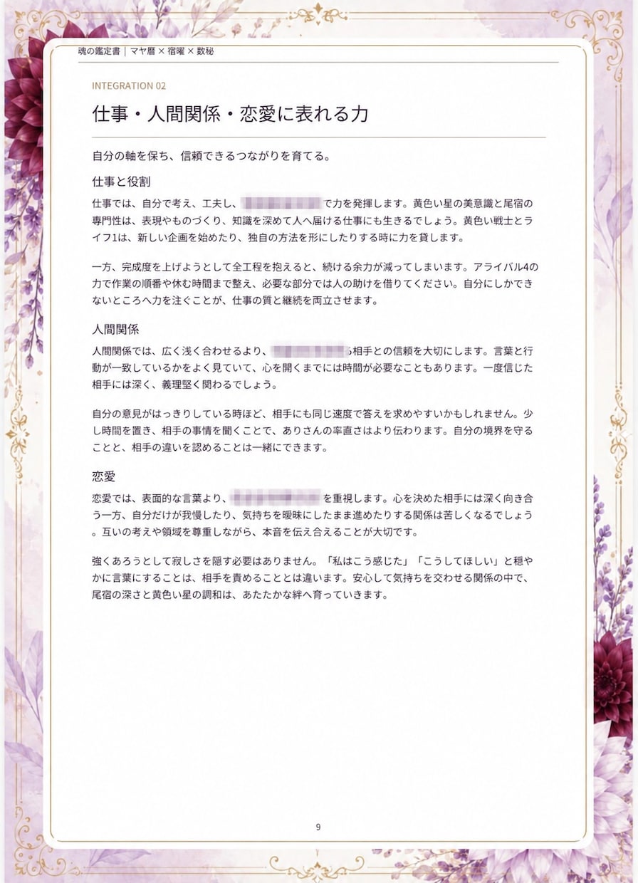 数秘・宿曜・マヤ暦で本当のあなたを紐解きます 生まれ持った本質・才能・恋愛・仕事まで、あなただけの一冊に イメージ2