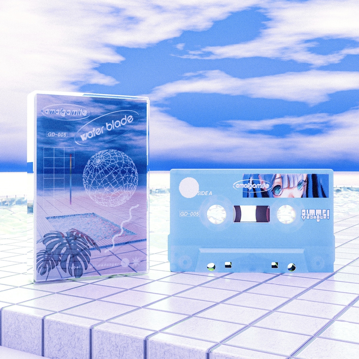 CD、カセット、レコードのジャケットを制作します vapor waveな世界観が得意です。 イメージ1