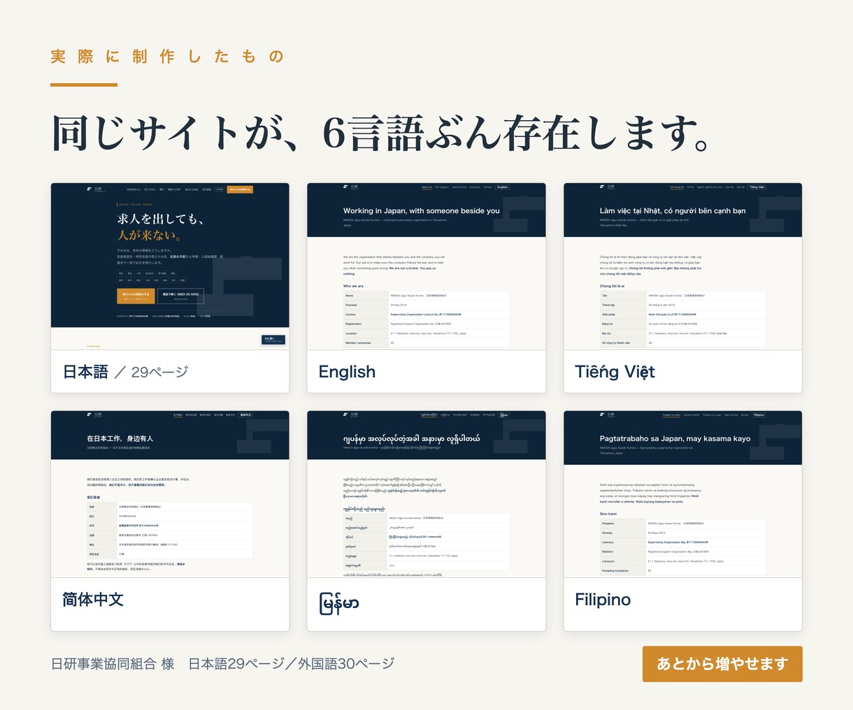 6言語対応のホームページとロゴを制作します 自動翻訳ではありません。言語ごとに本物のページを作ります イメージ3