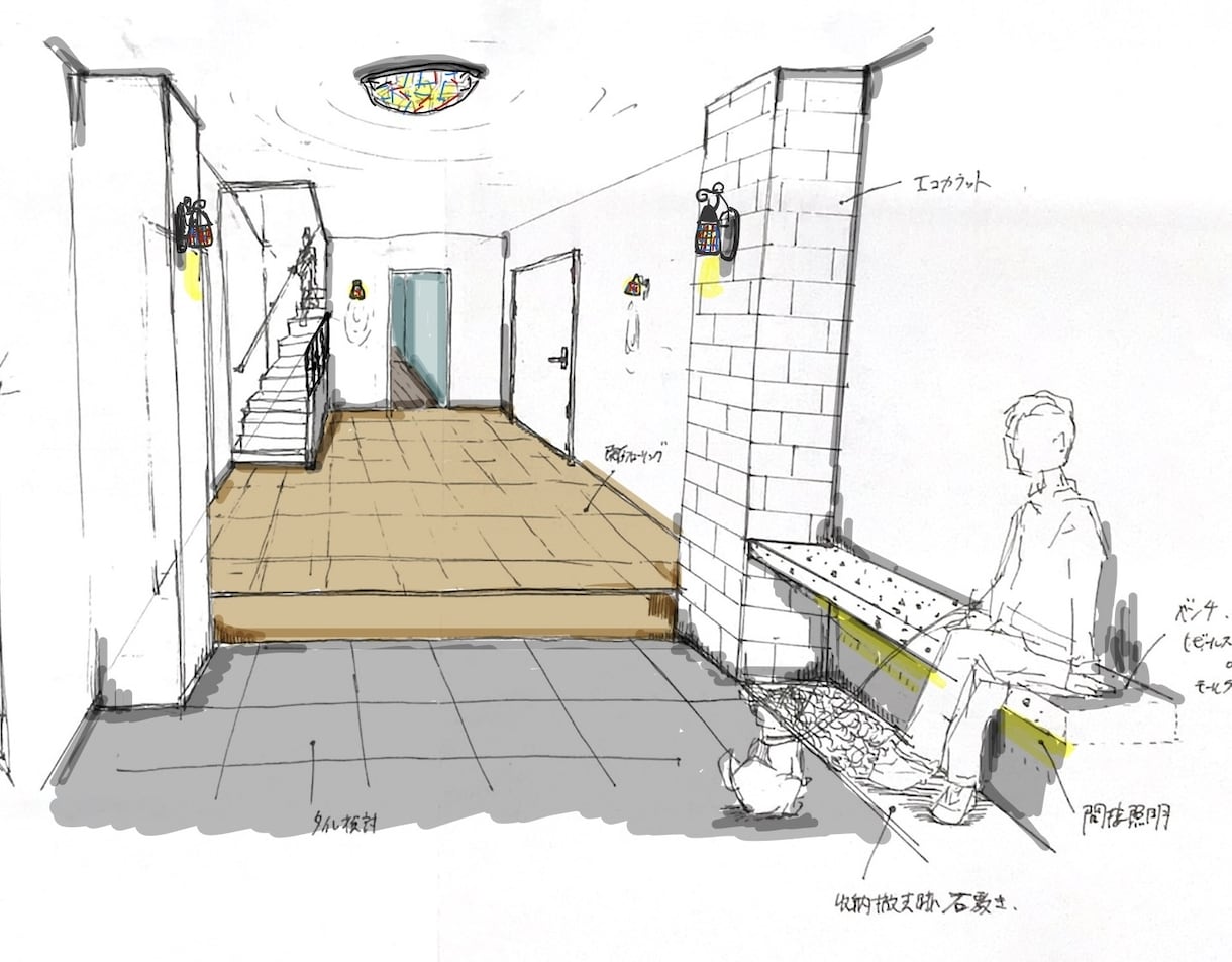 手描きの内観パースをイメージに合わせて作成致します 店舗・住宅の提案イメージや資料作成用の背景デザインに最適！ イメージ5