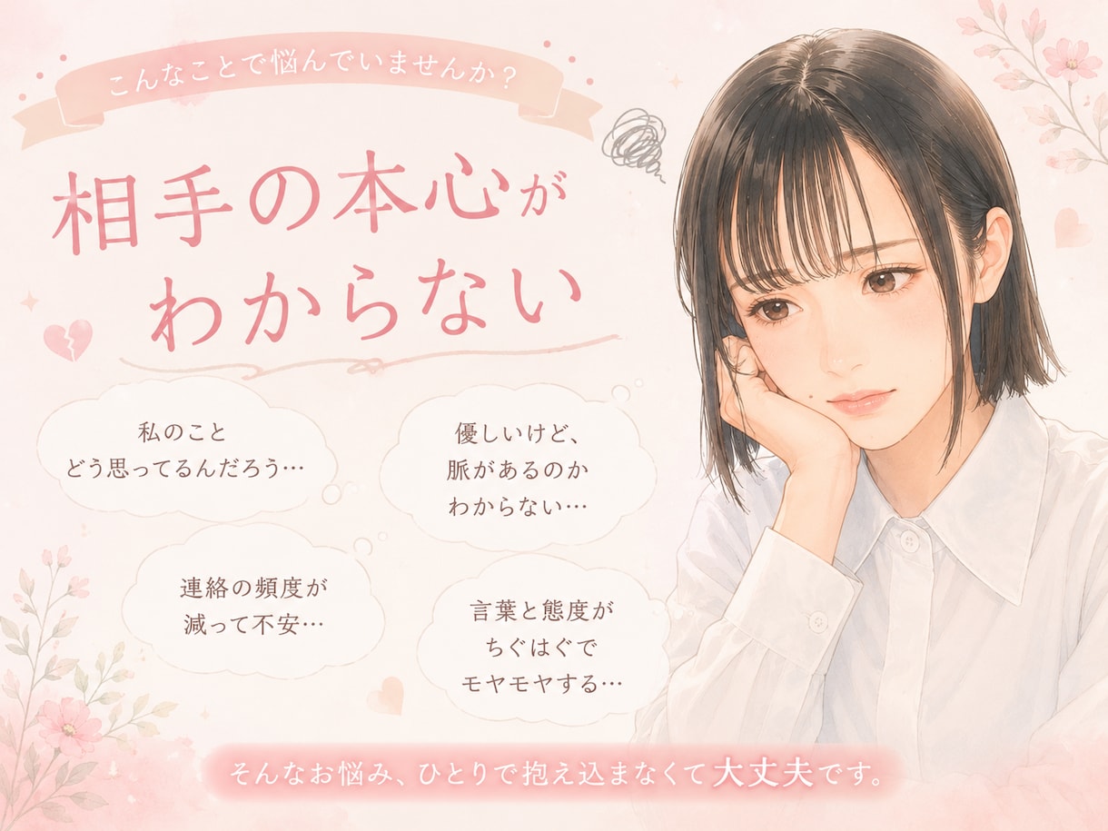 恋愛相談＊辛いお悩みお聞きします HSP気質・元風俗嬢みどりがあなたの恋愛の悩みをお聞きします イメージ2