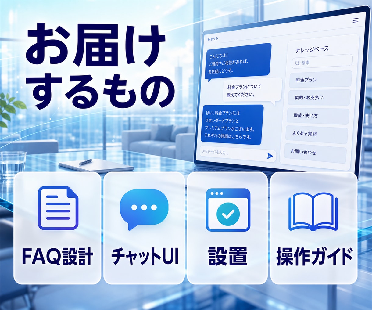 Web用AIチャットボットを導入します FAQ整理から設置・動作確認まで対応 イメージ7