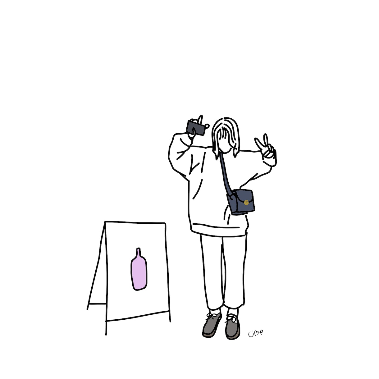 シンプル線画☆写真を元にイラストをお描きします カラー1色無料！！小物無料！！2名まで無料！！ イメージ3