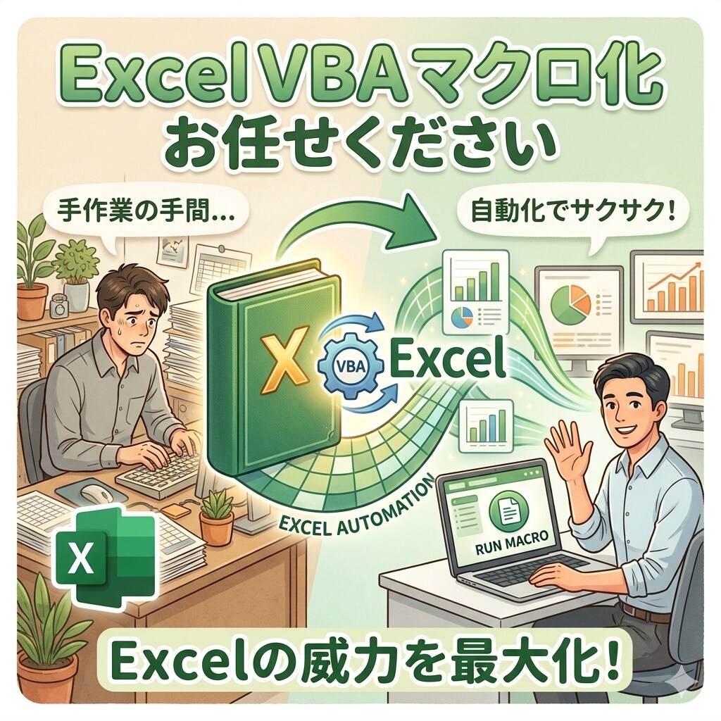 Excelマクロ（VBA）の作成・修正を承ります ご要望を丁寧にヒアリングします！ イメージ1