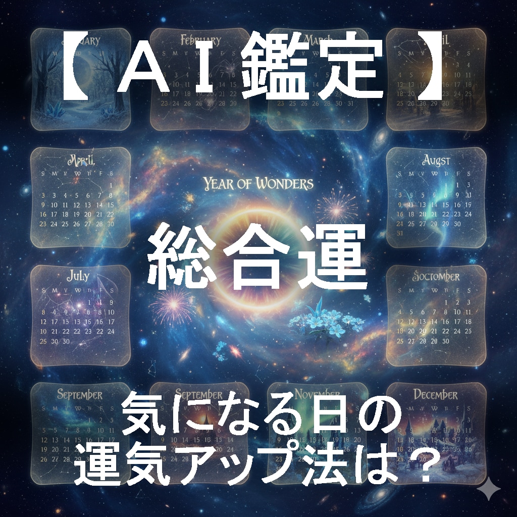 総合運アップ法を日付指定してピンポイントで占います AIが4大占術を融合する「クアトロ・マトリクス鑑定」 イメージ1