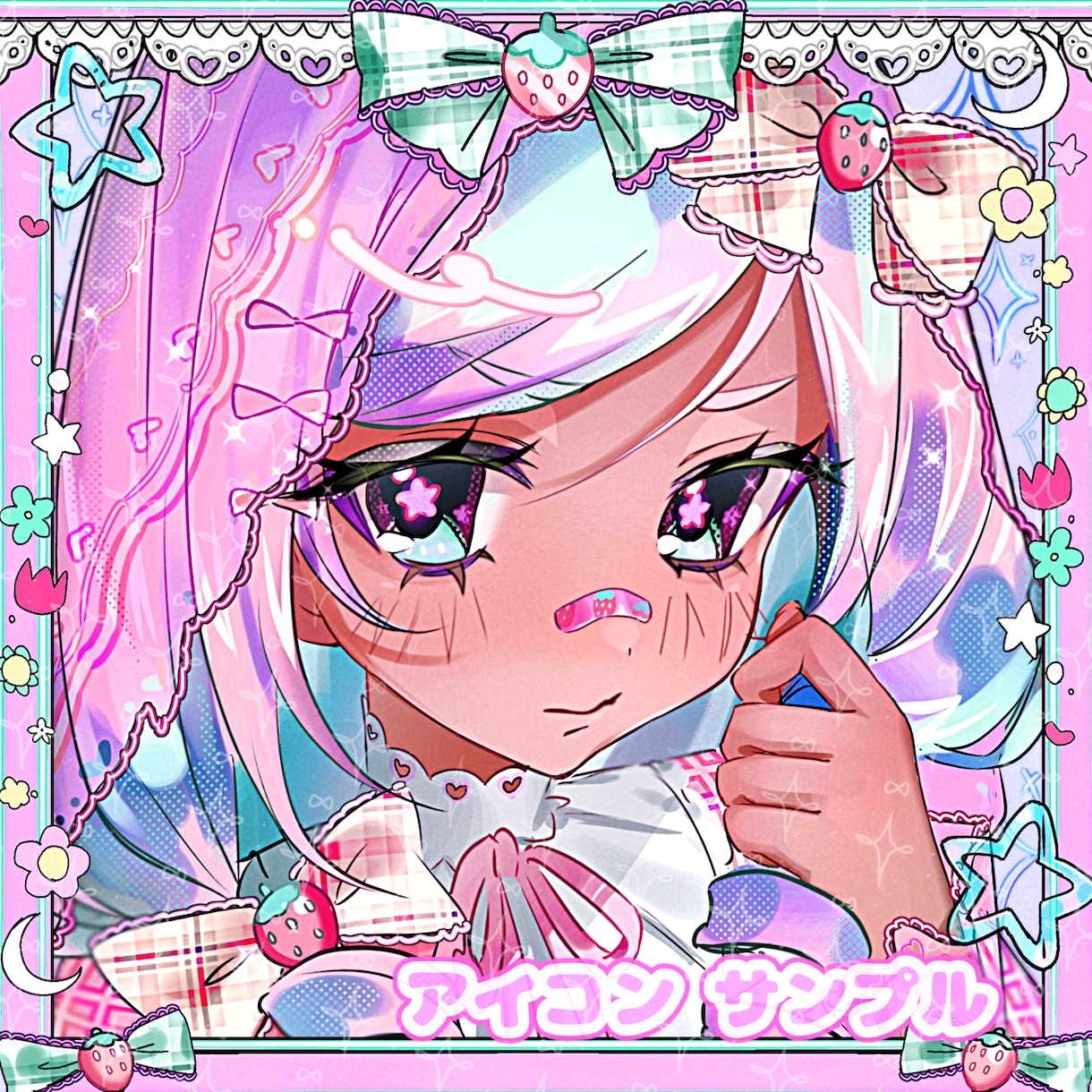 キラキラ個性的‎✧︎めろ可愛いイラスト描きます 商用利用◎／アイコン／MV／歌ってみた／ 等 幅広い用途！ イメージ3