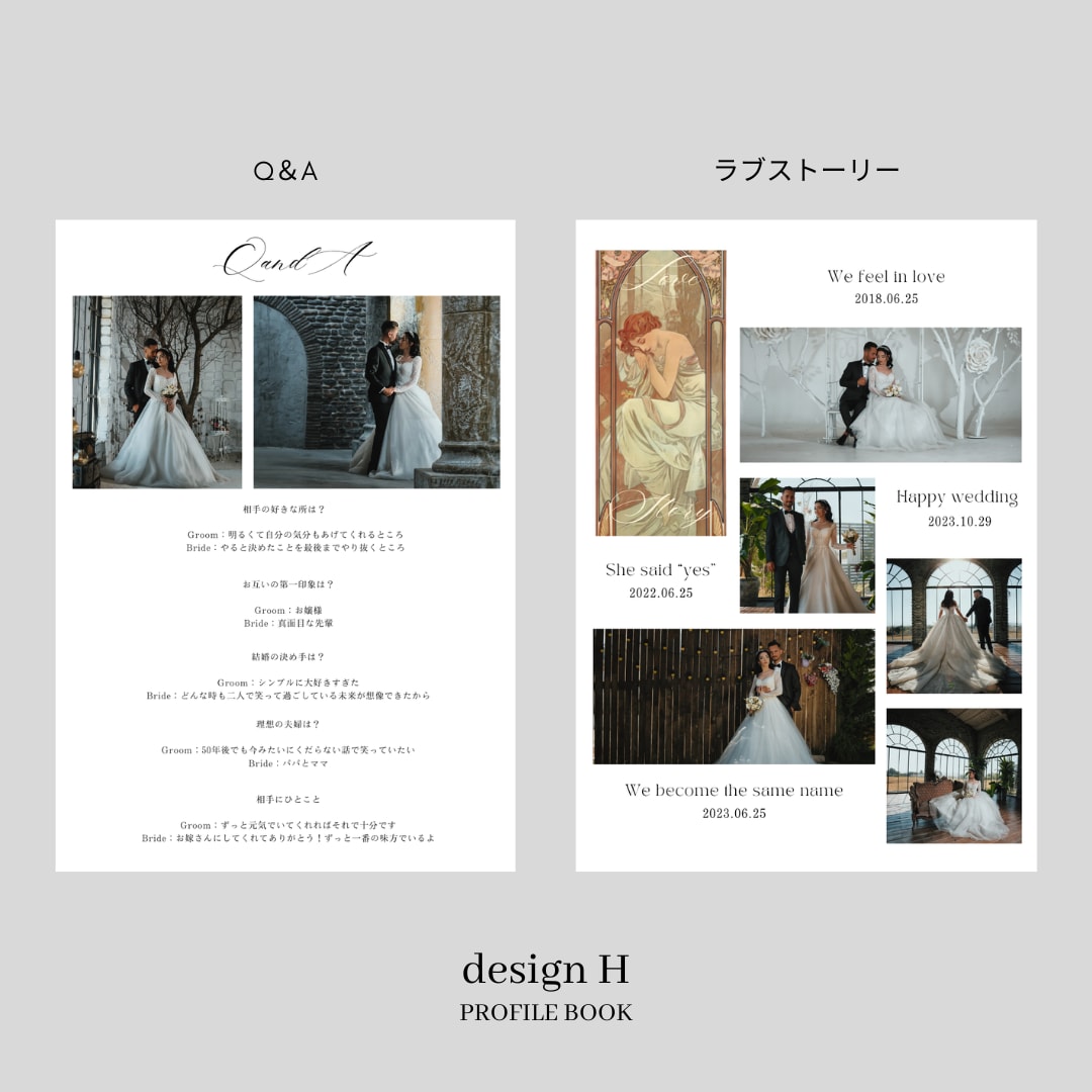 Semi　プロフィールブックを作成します 《design H》ミュシャの絵画を贅沢に使った一冊！ イメージ6