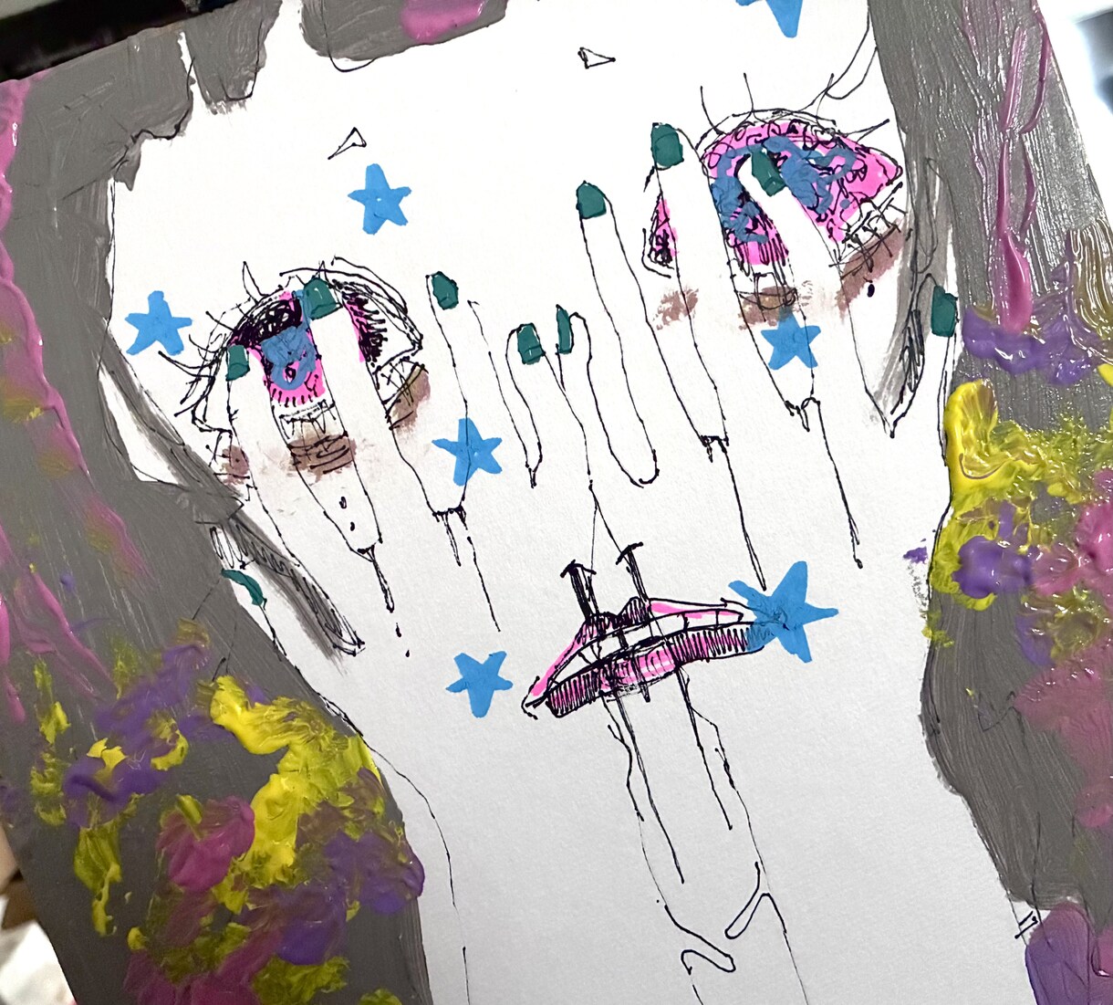 原画一点物！退廃的で個性的なイラスト描きます 心に刺さる鮮やかで退廃的な世界観。一点物の原画をお届けします イメージ2