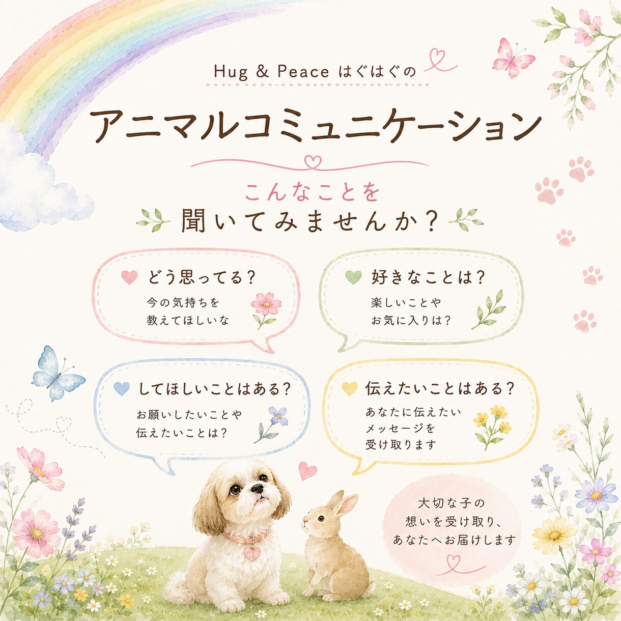 アニマルコミュニケーションで想いをお届けします 大切な動物さんの気持ちを受け取り、心を込めてお伝えします イメージ3