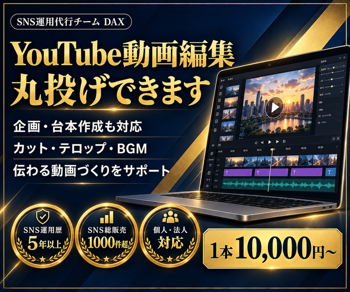 Youtube動画編集・企画立案・台本作成します SNS運用1000件超のチームが、企画から編集までサポート イメージ1