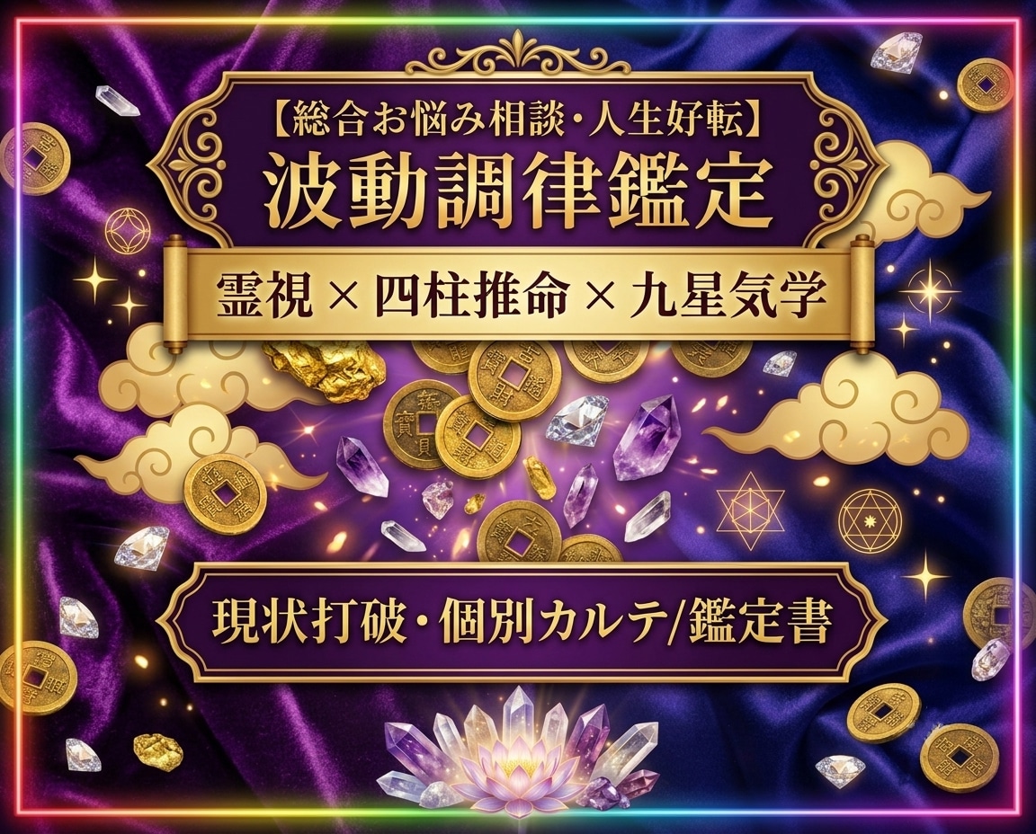 霊視と占術で深く寄り添い、人生好転へ導きます 霊視×四柱推命×九星気学◆深く寄り添うお悩み相談・波動調律 イメージ1