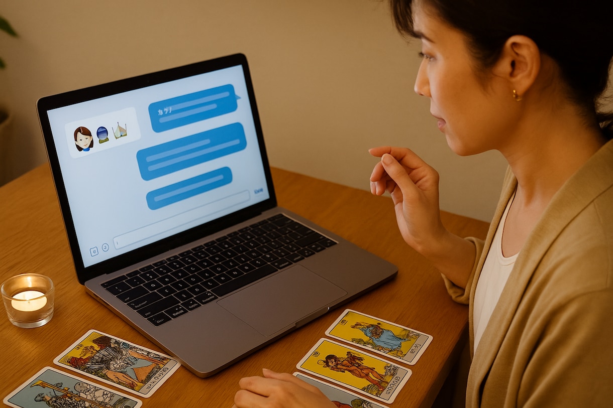 時間制チャット占い◆対応力UPのための添削します 現役占い師が、実践形式であなたの「伝え方」を徹底添削します。 イメージ2