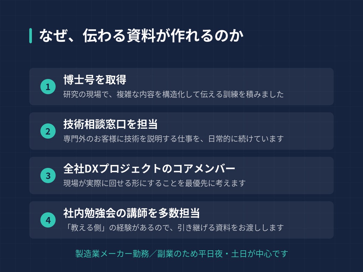 図解込みでパワポ8枚を4000円で作成します 専門用語だらけの資料を、伝わる1枚に変えます イメージ5