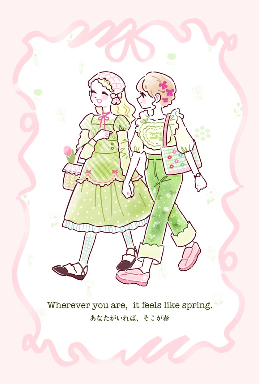 やさしく可愛い♡ガーリーなイラスト描きます 丁寧にヒアリングします！SNSアイコン・プレゼントにおすすめ イメージ3