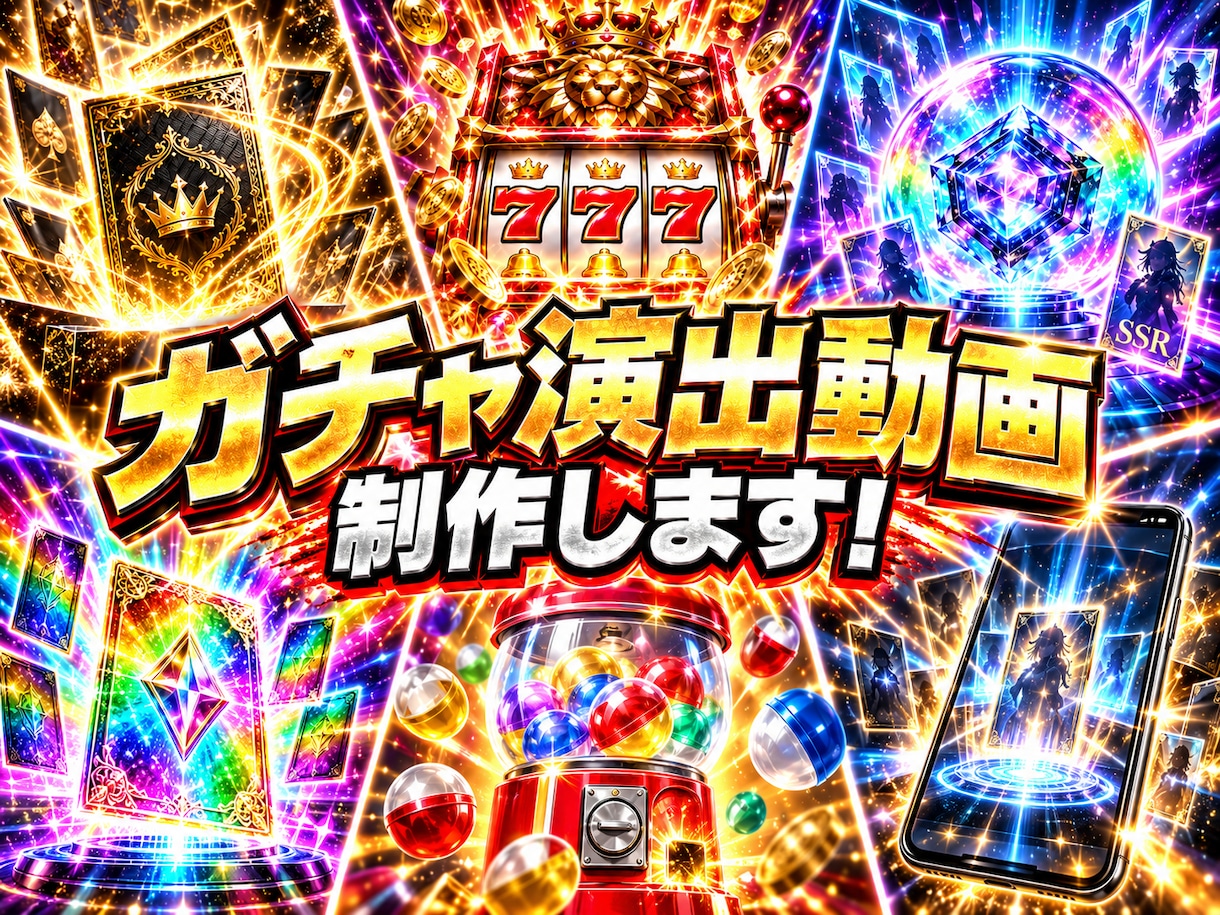 モニター価格！ガチャ演出スパチャ演出動画制作します 最近AIを使用したUI/UXに基づいた映像制作 イメージ1