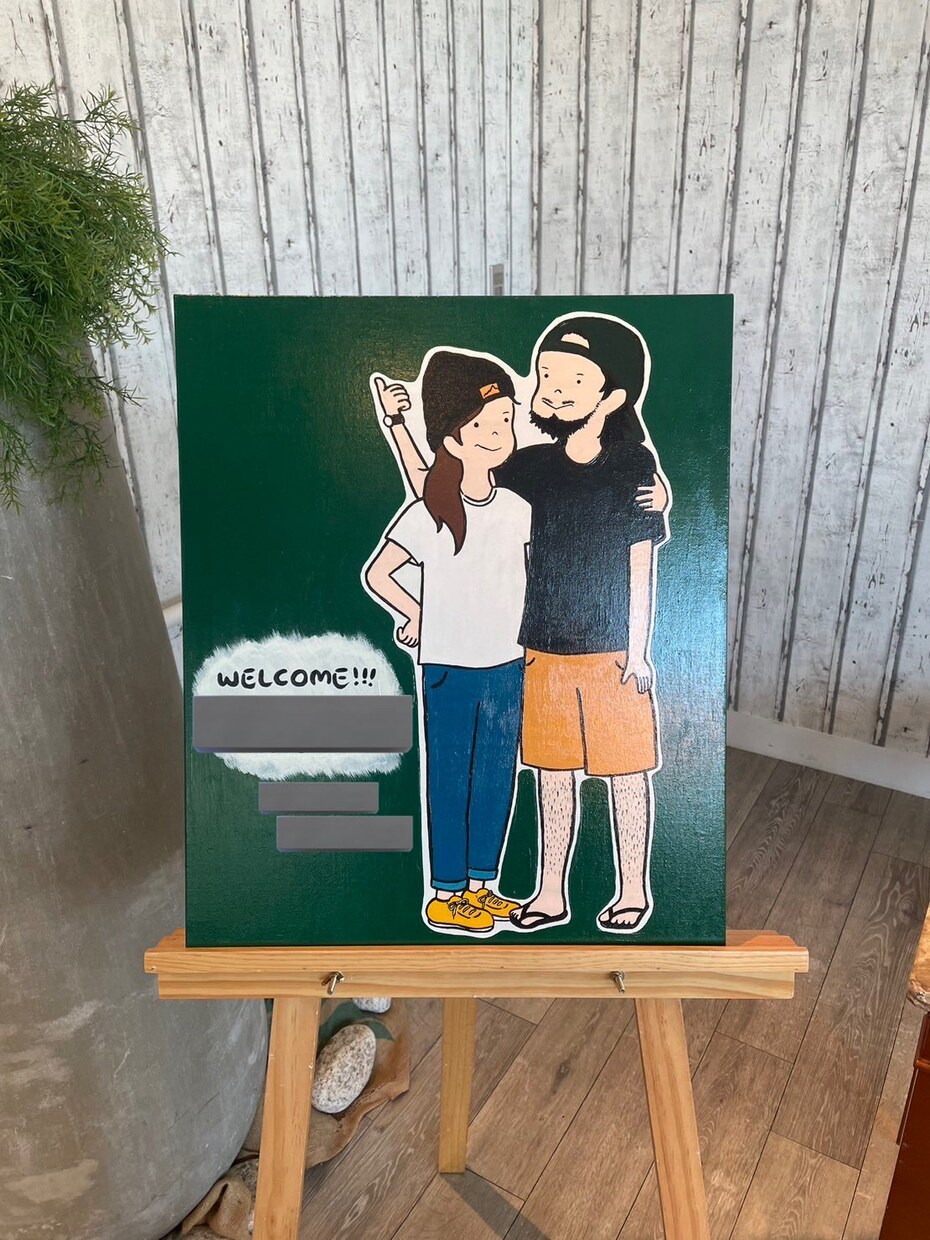 シンプル可愛い世界に1つのウェルカムボード描きます ずっとお部屋に飾れるゆるくてお洒落な一枚を！ イメージ3