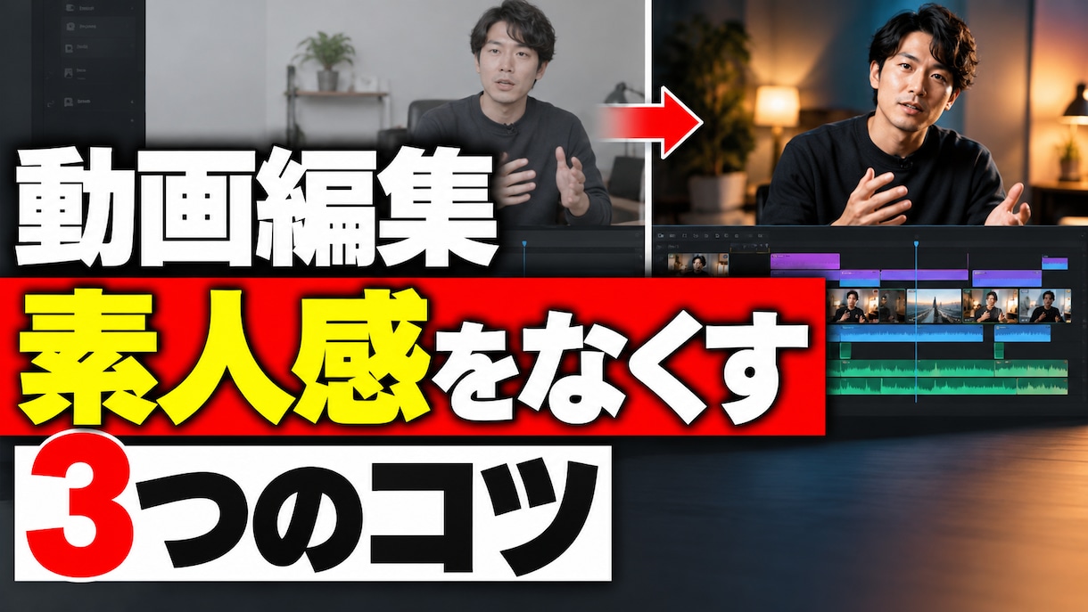 動画編集・ノウハウ系YouTubeサムネイルます AI活用系 「目を引く配色で、伝えたい言葉を主役に。」 イメージ1
