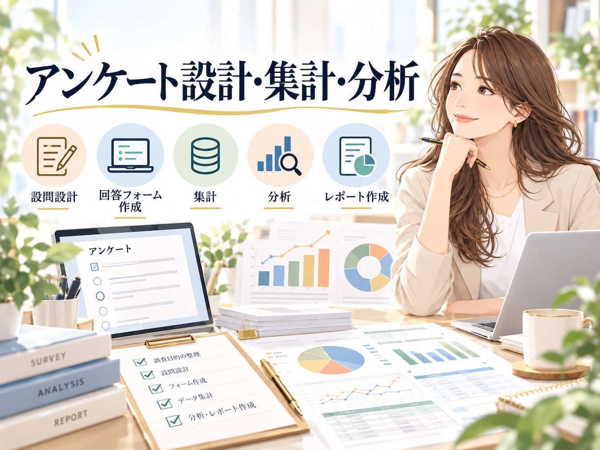 アンケート設計・集計・分析まで対応します 「聞きたいこと」を「使える調査結果」に変えます イメージ1
