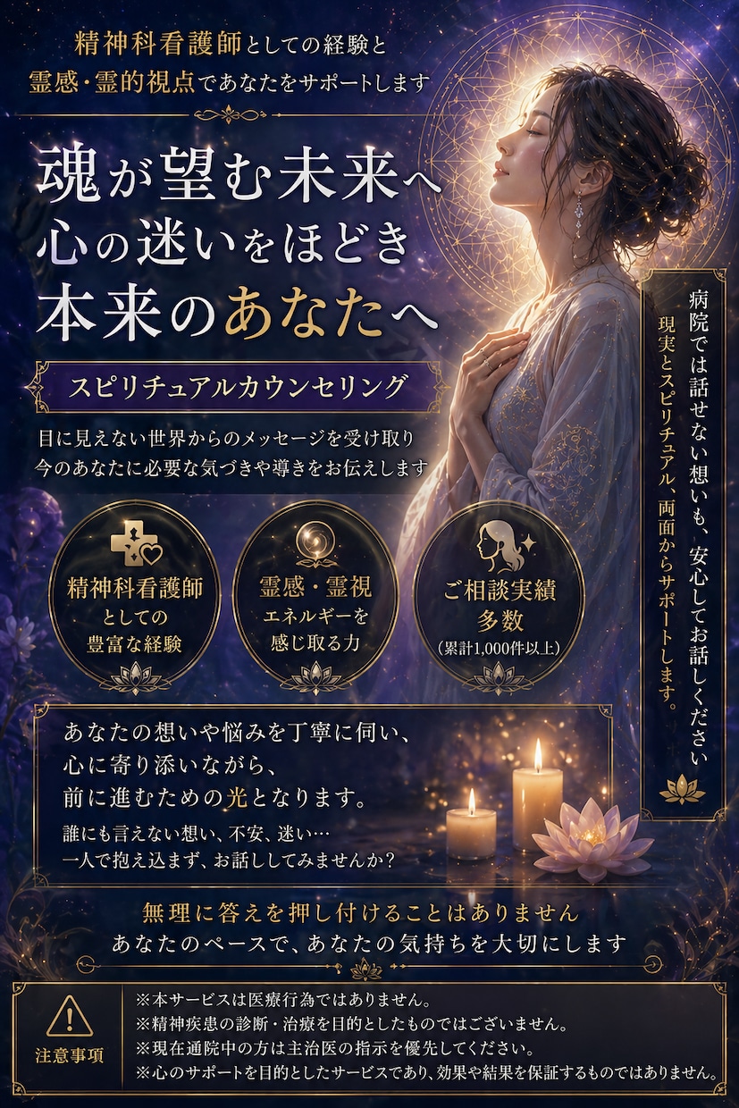そっと心を整える霊感スピリチュアル相談室受付します そっと背中を押すスピリチュアルメッセージ イメージ1