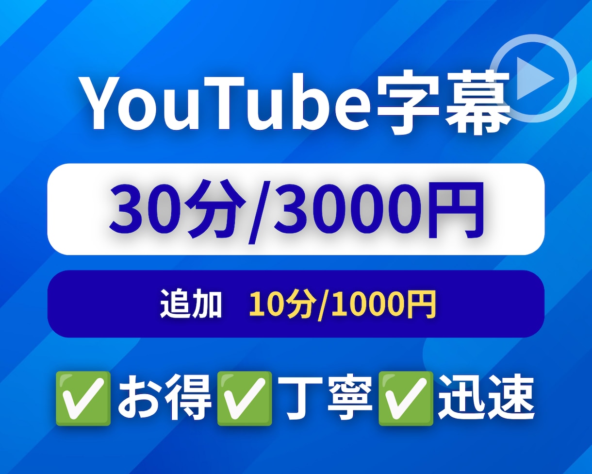 格安❗️YouTube内字幕を提供します ✅お得✅丁寧✅迅速　期待以上のサービスを提供します イメージ1