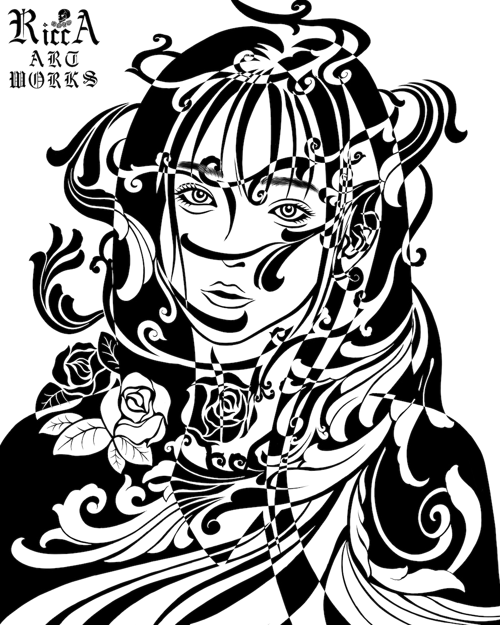 写真をもとに似顔絵、オリジナルアイコン描きます ダークで個性的な雰囲気のアイコンを制作します。 イメージ1