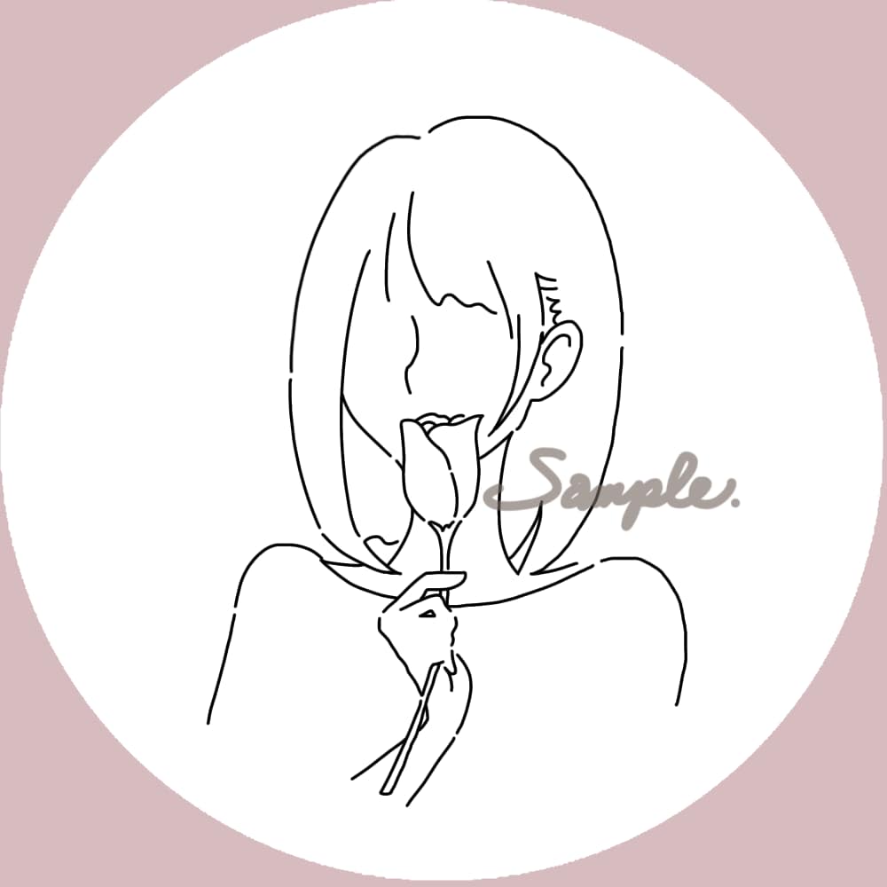 写真をもとに シンプルで可愛い線画アイコン描きます 少ない線で描く雰囲気似顔絵です。顔パーツの有無は選択可能！ イメージ3