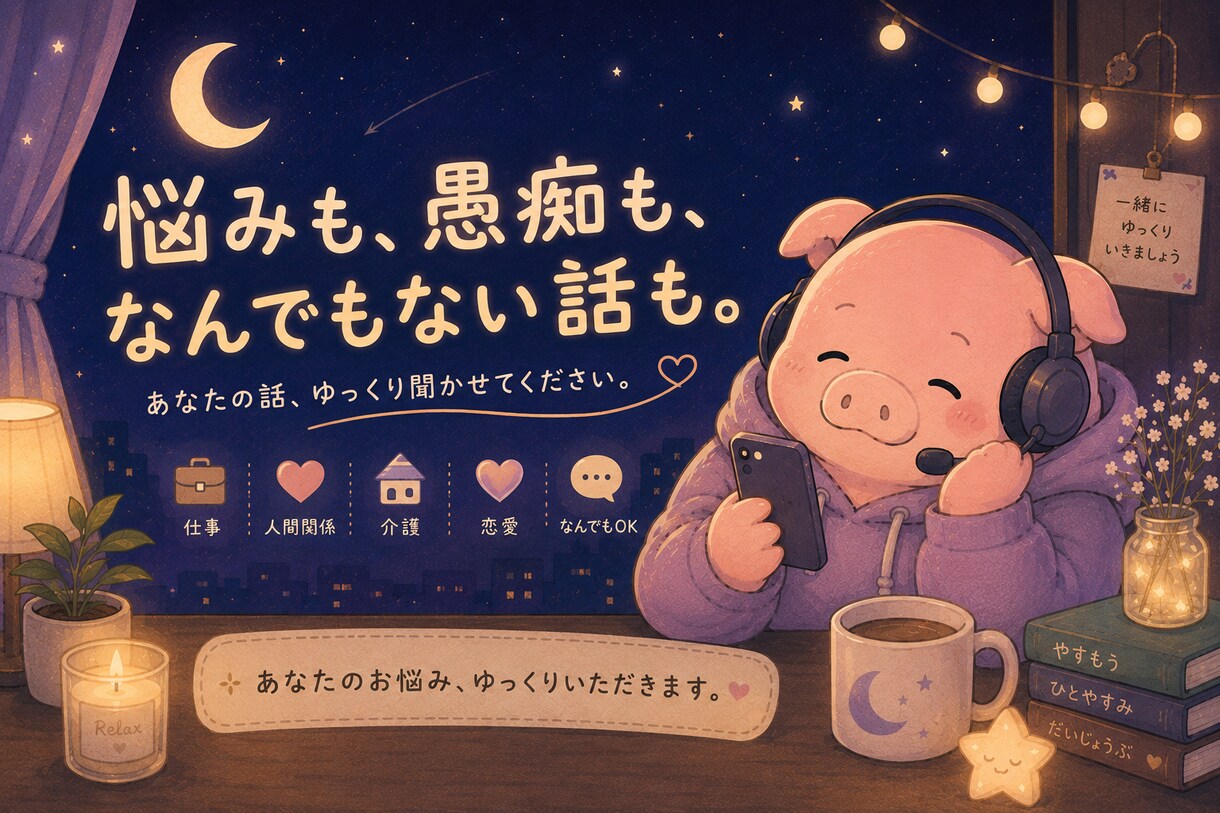 仕事お悩み相談／頑張れ！じゃなくまず話を聴きます 「明日も仕事か…」と思った夜に、少し話しませんか？ イメージ1
