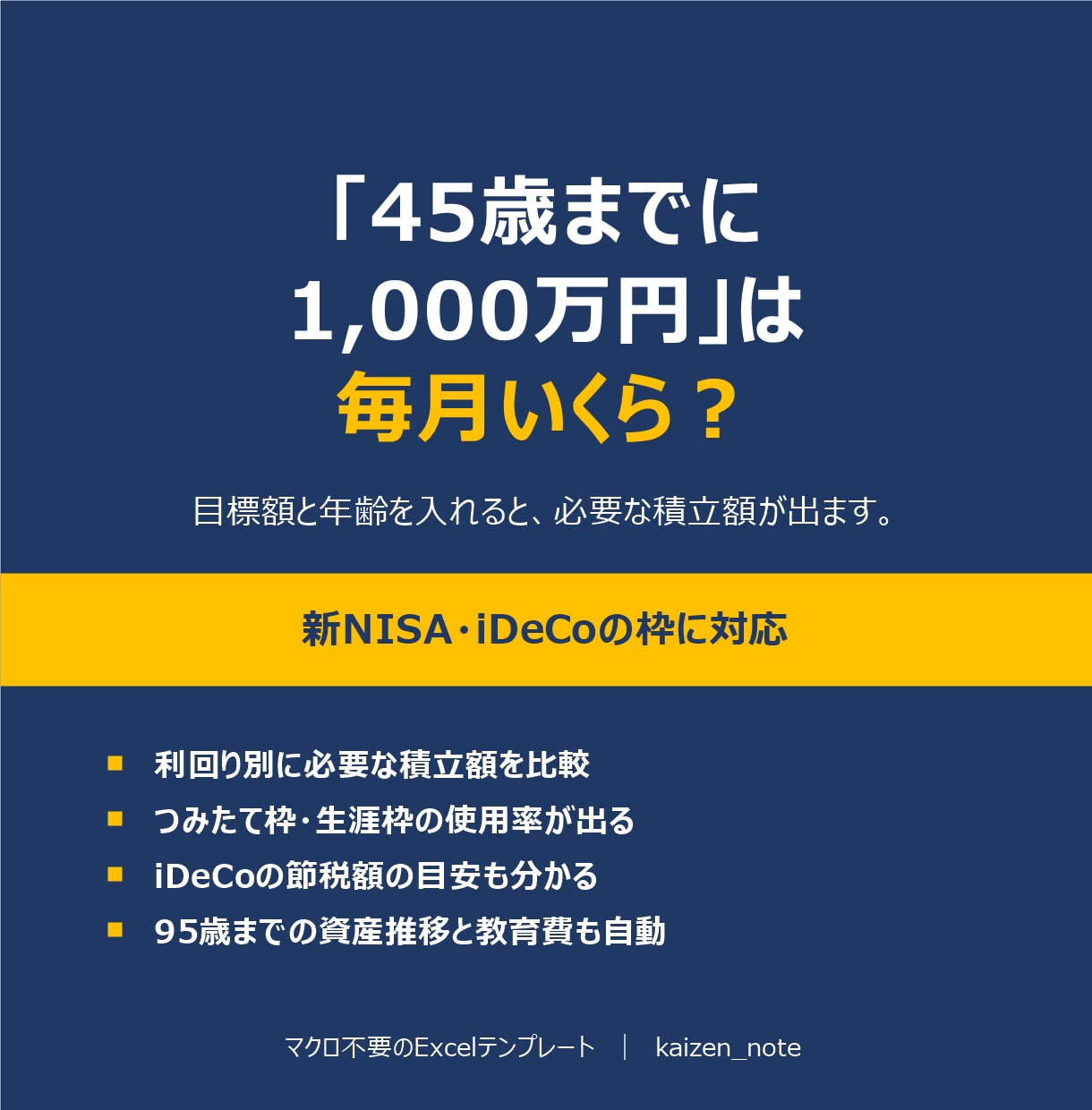 新NISA対応のライフプラン表を渡します 目標額から毎月の積立額を逆算｜NISA・iDeCoの枠も イメージ1