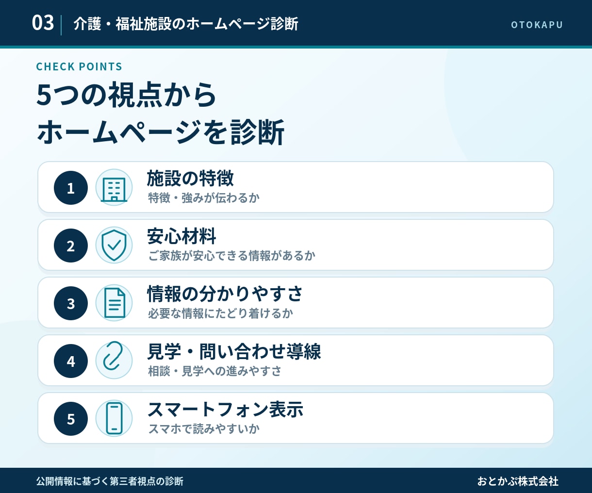 介護・福祉施設のホームページを診断します ご家族の目線で改善すべき3点を発見 イメージ3