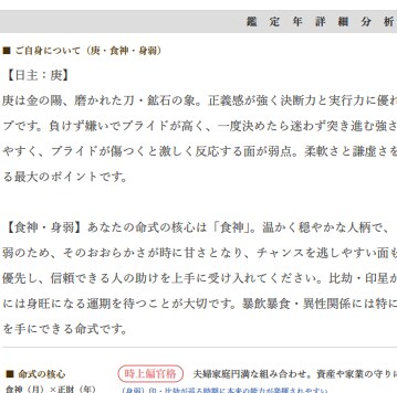 四柱推命　運勢・図解＆グラフの鑑定書付きます 【年間鑑定】ご希望の年の運気のをロジカルに導きます イメージ5