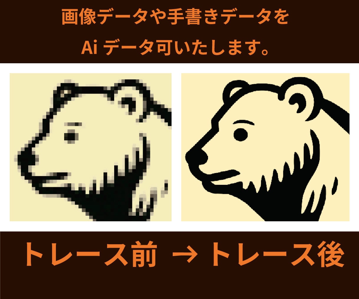 ロゴ・イラスト画像をAiデータ化します 丁寧にトレースします。最短翌日納品！【10件まで最低価格】 イメージ2