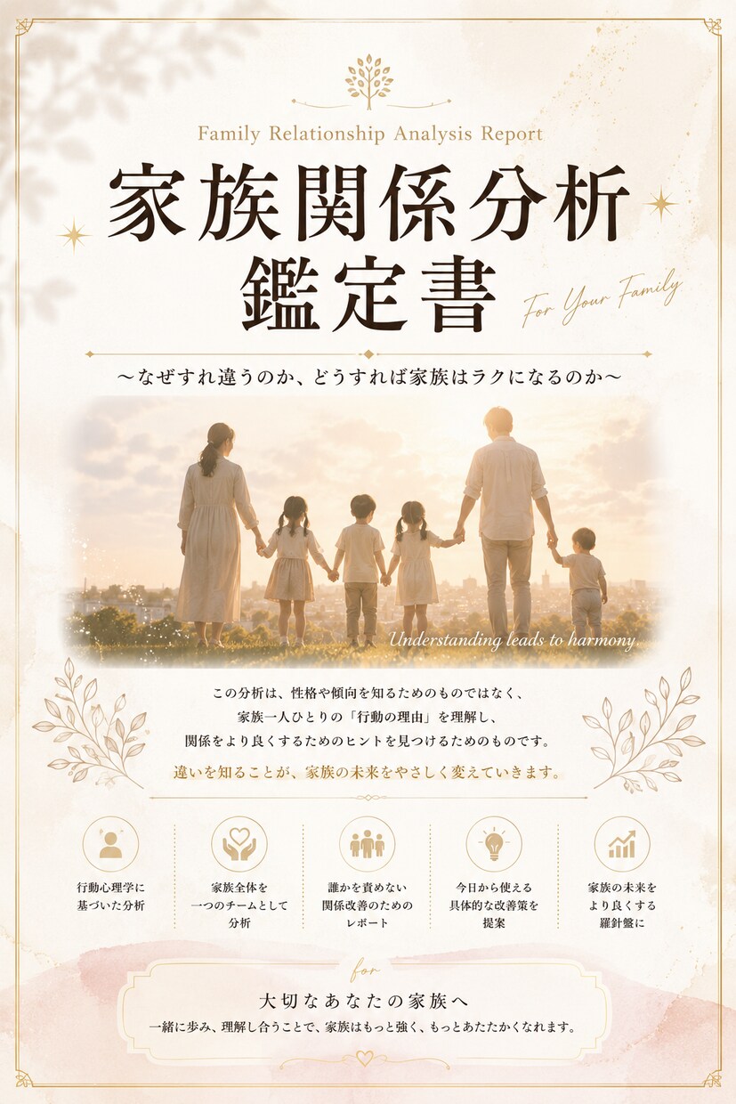 親子・家族の「すれ違い」を占います タロット× 生年月日から見る個性・行動傾向× 心理学 イメージ4