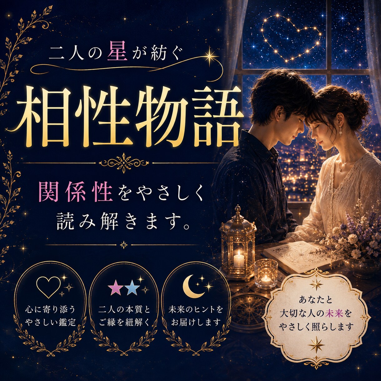 二人の星が紡ぐ相性物語をお届けします 命式から生まれる、二人だけの相性物語 イメージ1