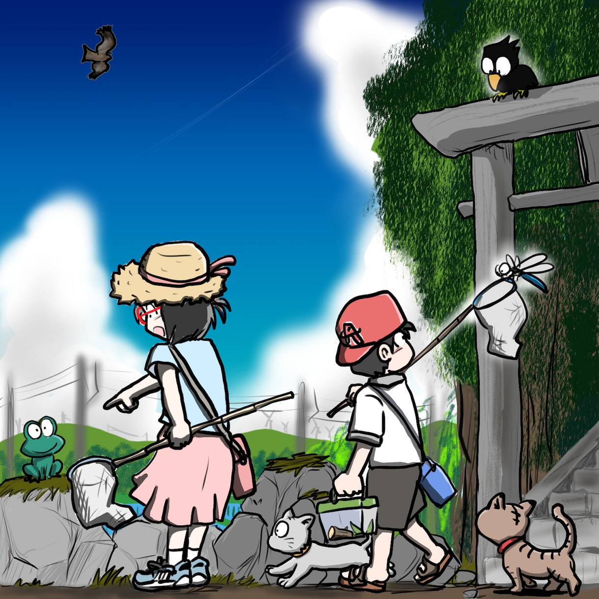 簡単なリクエストを伺い夏空イラストお任せで描きます 簡単なリクエストだけ伺い、お任せで夏の一枚絵を描きます イメージ7