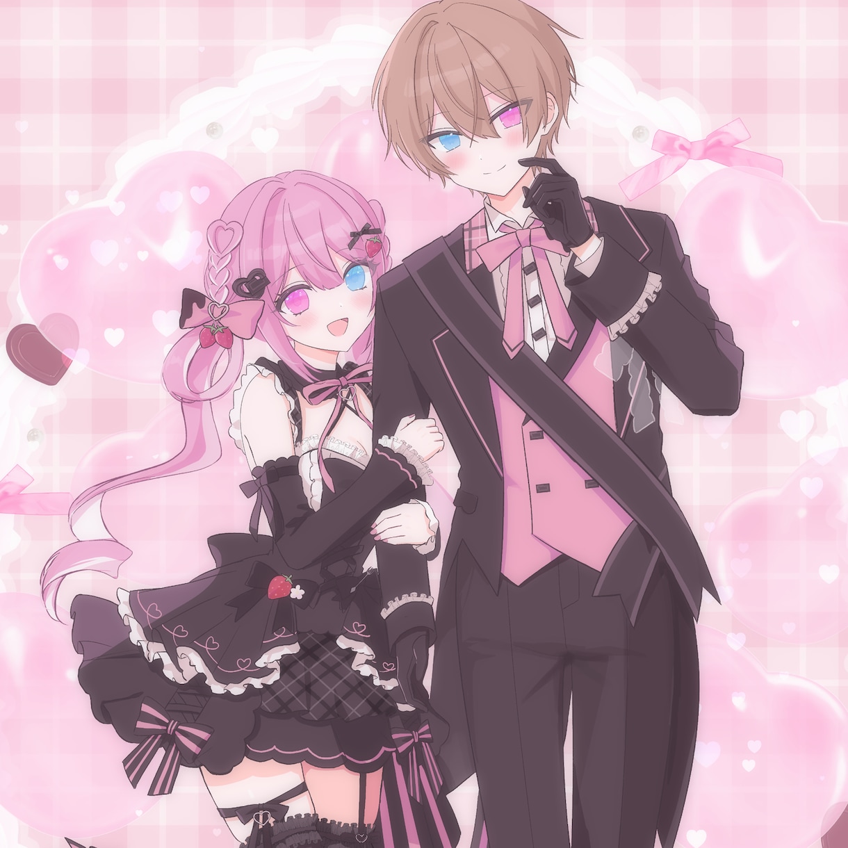 全身ペアイラスト量産を制作します ペア画、VTuberさん、うちよそなどにおすすめです！ イメージ1