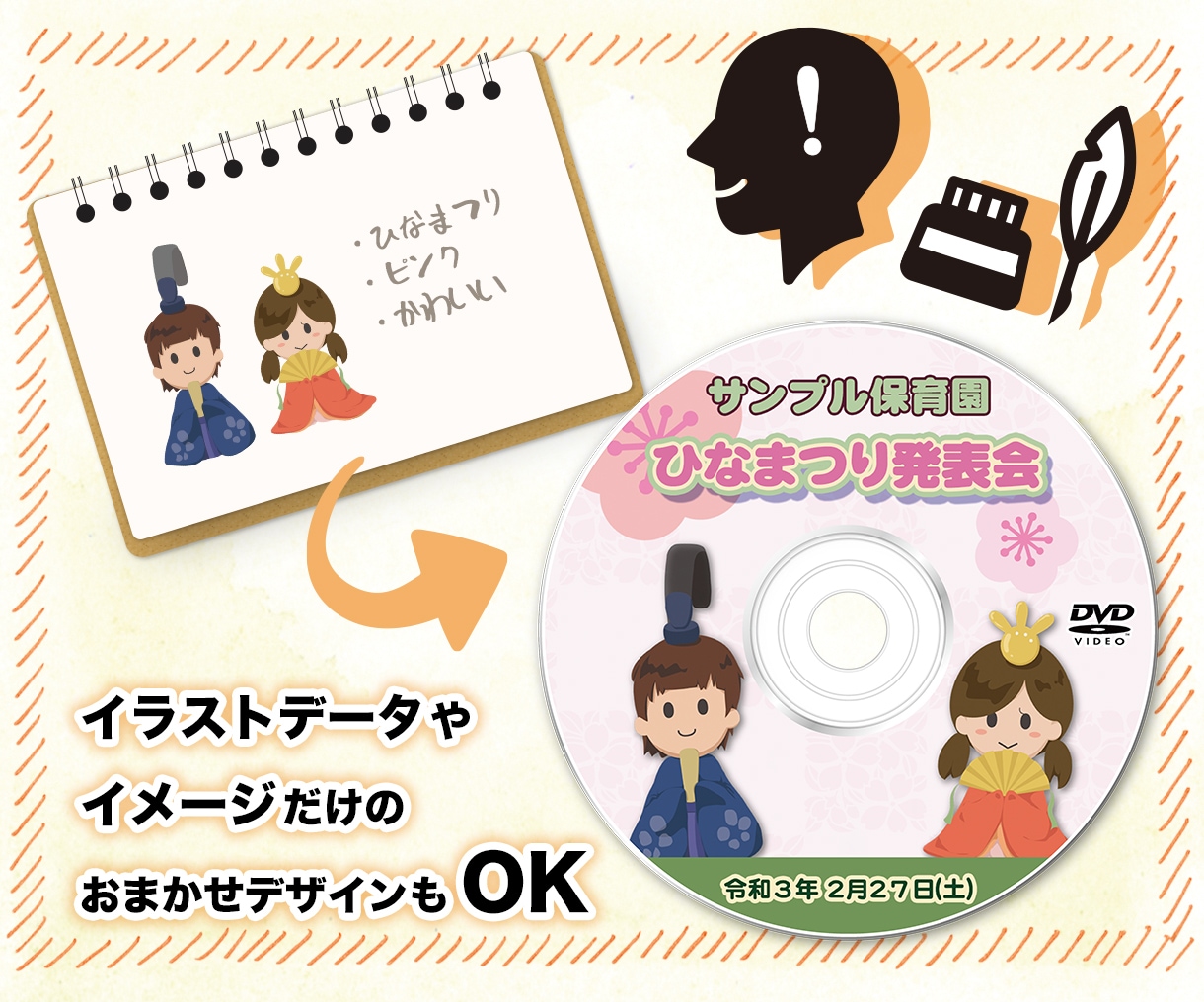 おまかせディスクデザイン◎大切な思い出の顔作ります プレゼントに嬉しい！商用利用OK！内容がすぐわかる！ イメージ2