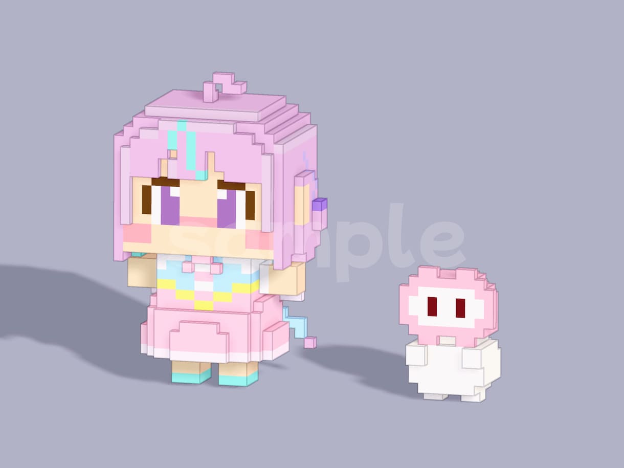 ブロック調の可愛い3Dアバター作ります ボクセルでオリジナルのアイコン作りませんか？即日納品可 イメージ4