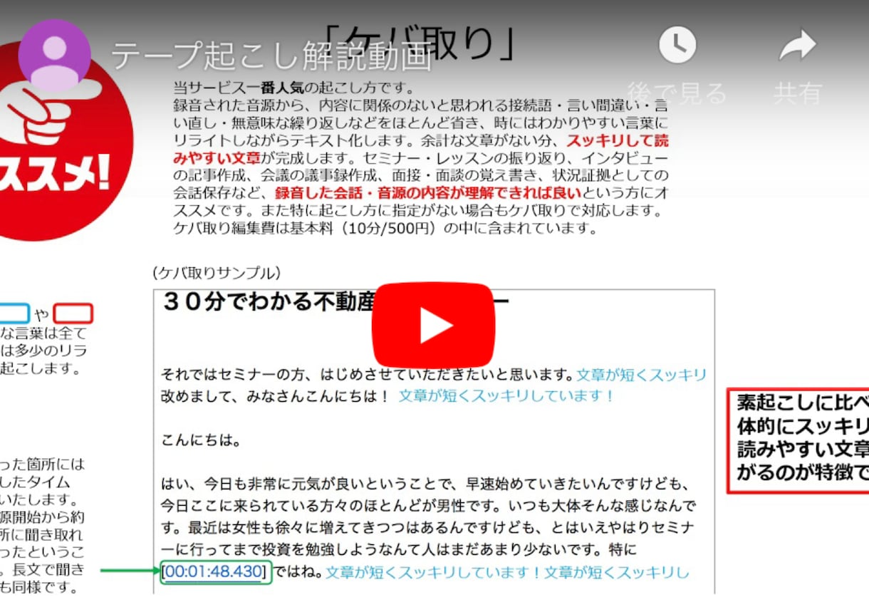 サンプル有／1分／100円でテープ起こし承ります 安心納期で納得品質！現役ライターがテープ起こし承ります！ イメージ2