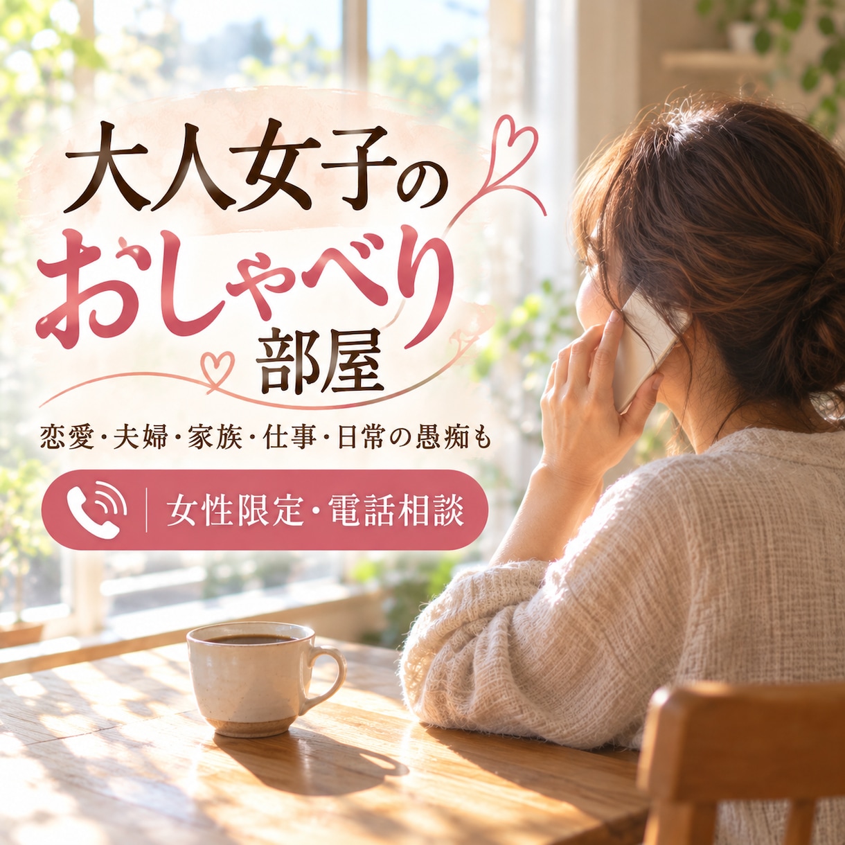 大人女子のおしゃべり部屋♡何でもお聞きします 恋愛・夫婦・家族・愚痴・何気ない雑談も大歓迎 イメージ1