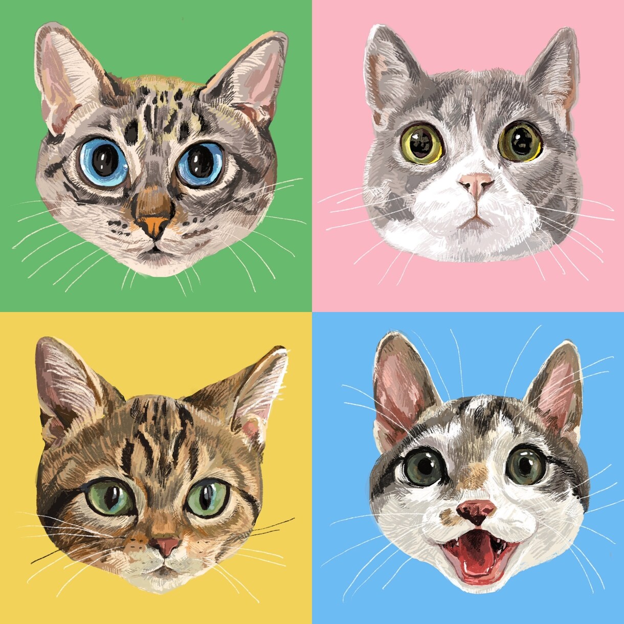 可愛くてオシャレなペットの絵描きます お顔のアップがかわいい似顔絵です！ イメージ6