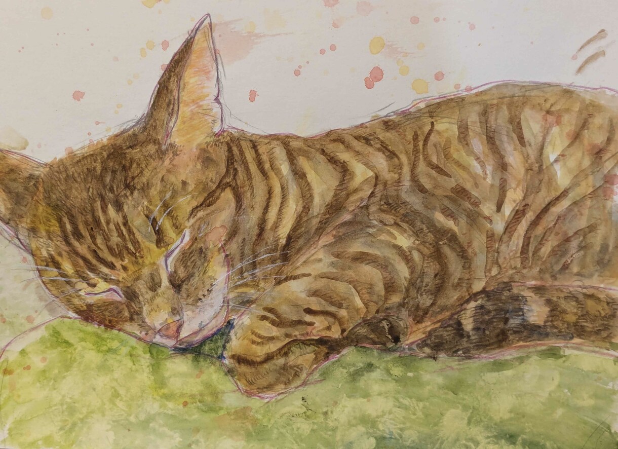 水彩画と色鉛筆で絵画風な似顔絵を作成いたします 大切なペットや家族、カップルの似顔絵（写真模写）を描きます イメージ2