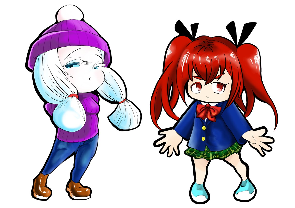 商用利用OK!ポップなちびキャラを描きます アイコン、ヘッダー、立ち絵用等のイラストを描きます！ イメージ3